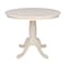 International Concepts Round 36 in Round Top Pedestal Table, 28.9 inH, Unfinished, 36 W, 36 L, 29.1 in H, Wood, Unfinished K-36RT - alternate 1